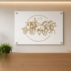 Wandschild Pferdekutsche im Empfangsbereich eines Büros