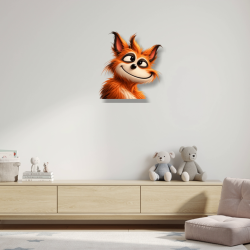 Frecher Fuchs Konturshape 400 × 411 mm im Kinderzimmer
