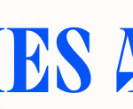 Blauer Schriftzug HERMES AGENT als Wandbild