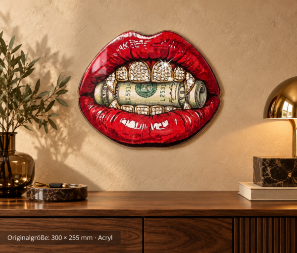 Moneymouth-with-Dimonds · 300 × 255 mm · Acryl · Nahansicht