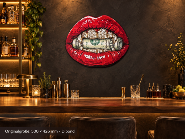 Moneymouth-with-Dimonds · 500 × 426 mm · Dibond · Bar