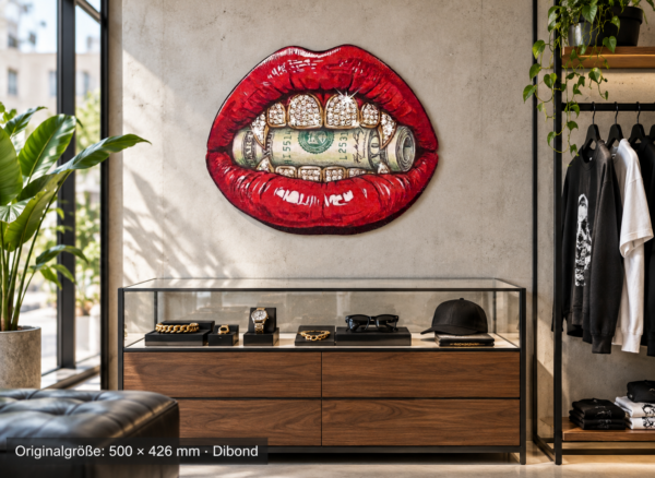 Moneymouth-with-Dimonds · 500 × 426 mm · Dibond · Shop