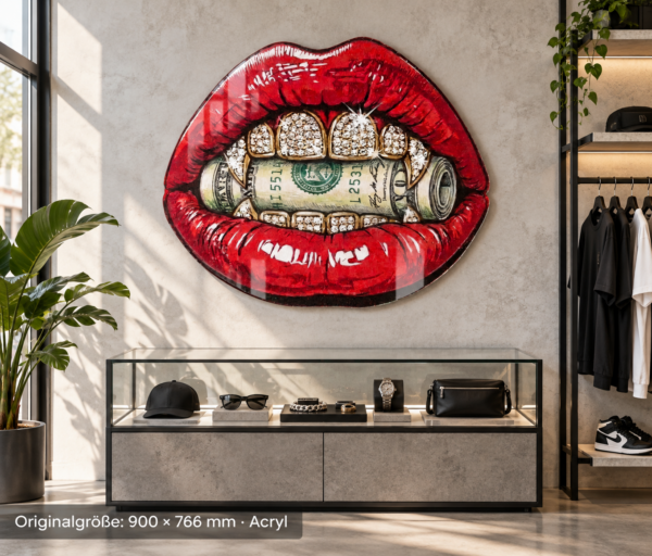 Moneymouth-with-Dimonds · 900 × 766 mm · Acryl · Shop