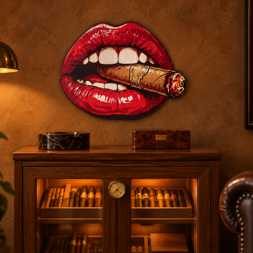 sexyMonteCristo Konturschild, 300 × 242 mm, Dibond, Zigarren-Lounge