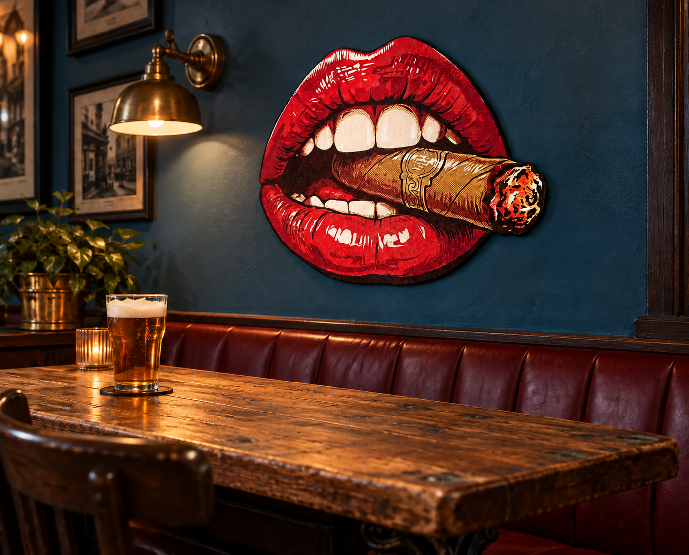 sexyMonteCristo Konturschild, 500 × 403 mm, Dibond, Kneipe