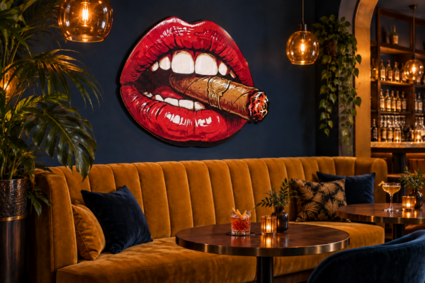 sexyMonteCristo Konturschild, 900 × 725 mm, Acryl, Bar