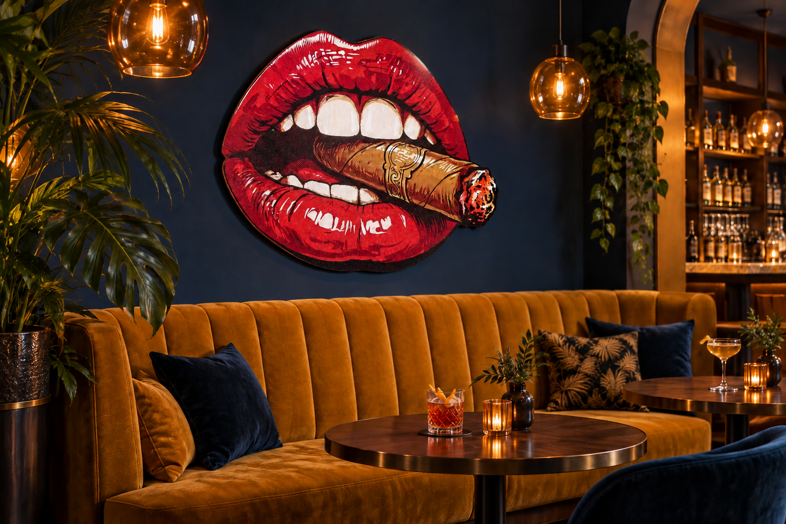 sexyMonteCristo Konturschild, 900 × 725 mm, Acryl, Bar