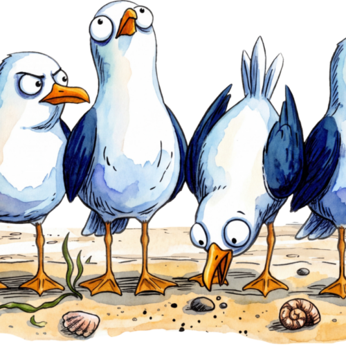 Möwen am Strand