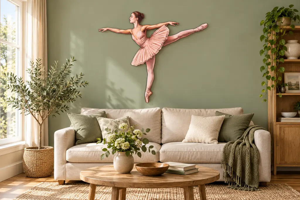 Ballerina posing als Konturschild, 900 × 743 mm, Dibond, Totale
