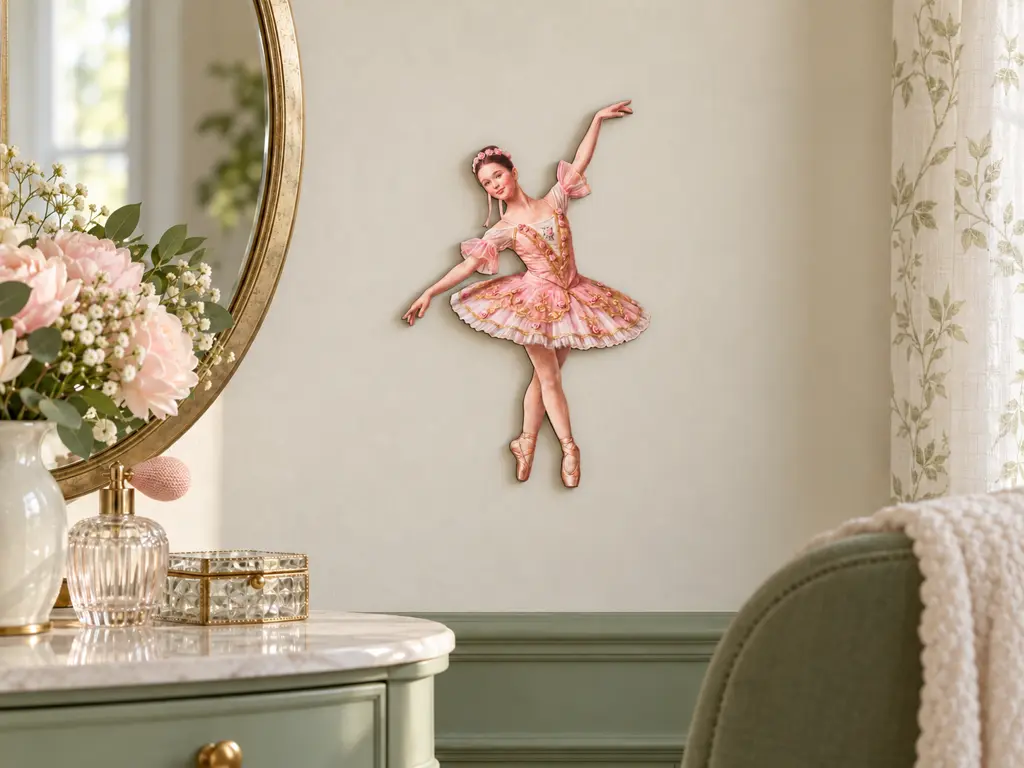 Ballerina posing in tutu als Konturschild, 185 × 300 mm, Dibond, Nahaufnahme