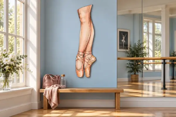 Ballerinabeine als Konturschild, 247 × 900 mm, Dibond, Totale