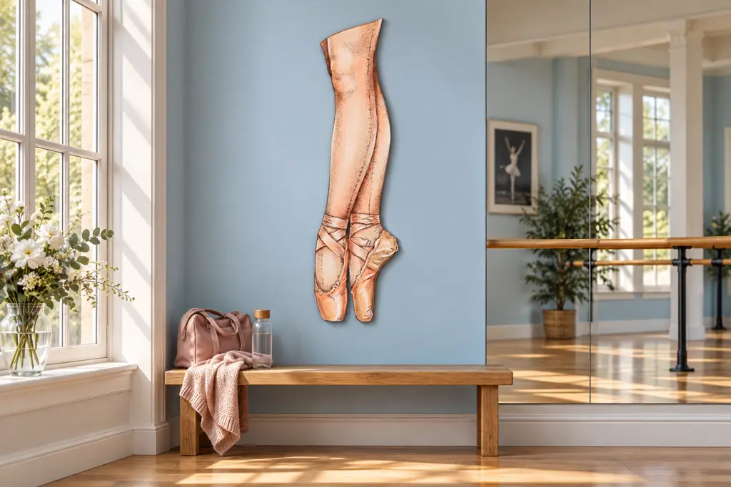 Ballerinabeine als Konturschild, 247 × 900 mm, Dibond, Totale