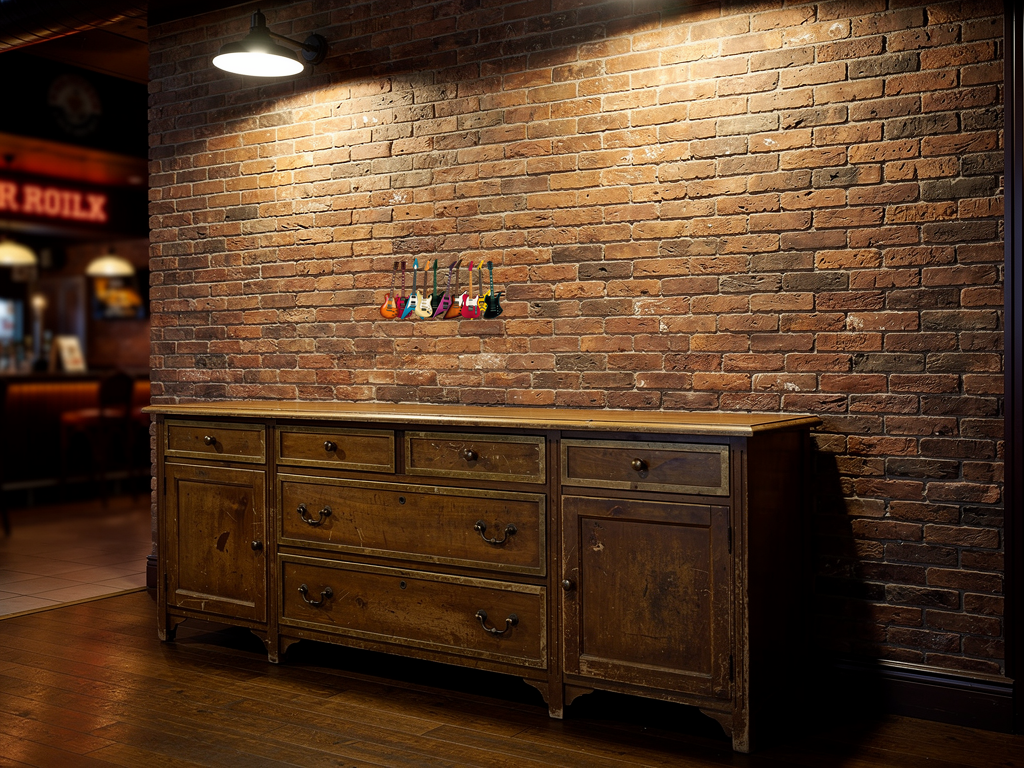 Gitarre-Siebdruck als Dibond-Kontur, 300x164 mm, Rockkneipe.