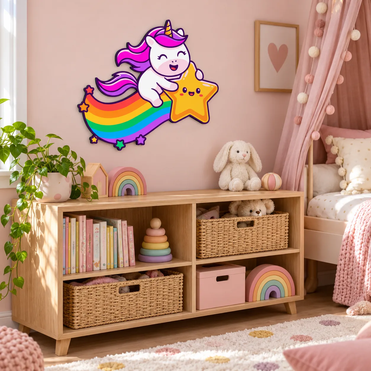 Schooting Star – 500 × 451 mm – Dibond – schraeg-links in einer verspielten Kinderwelt