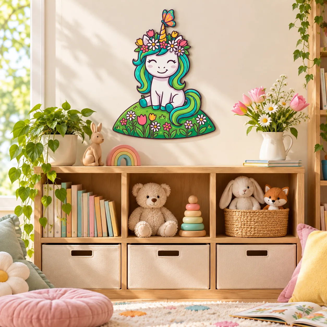 Springtime – 240 × 300 mm – Dibond – frontal in einer verspielten Kinderwelt