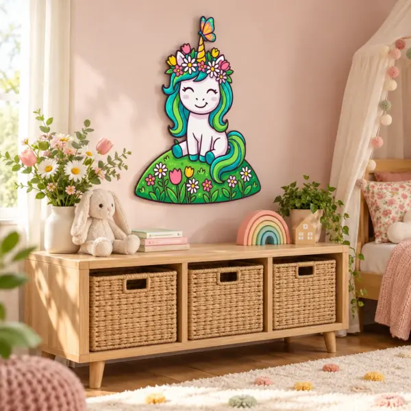 Springtime – 399 × 500 mm – Dibond – schraeg-links in einer verspielten Kinderwelt